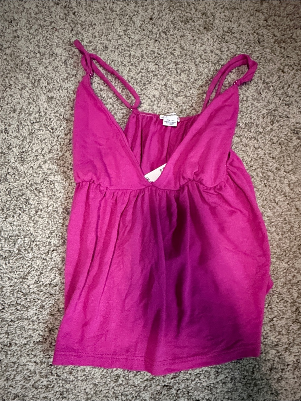 Urban Outfitters Magenta V-Neck Spaghetti Strap Tank